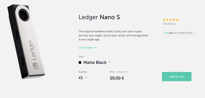 Hardware crypto wallet: Ledger Nano S. Hardware crypto wallet: Ledger Nano S.
