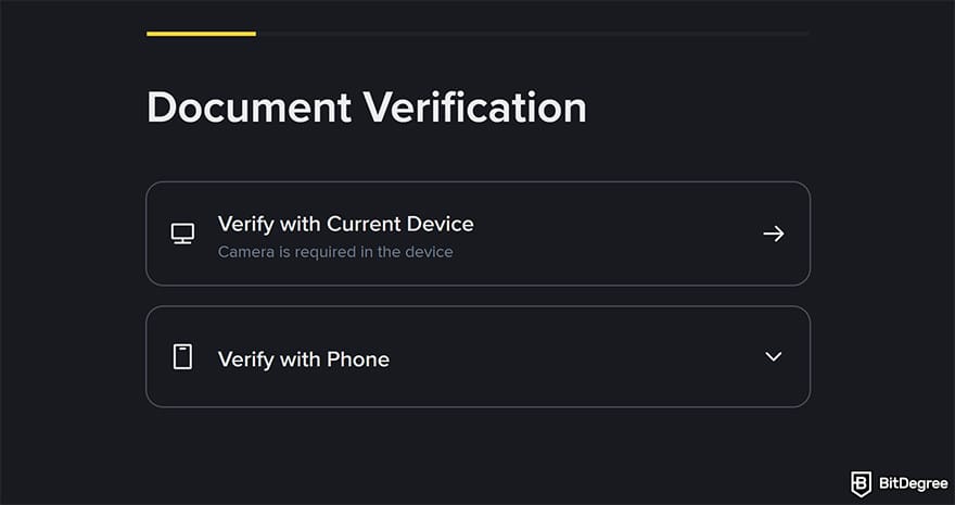 Binance Review: Binance KYC document verification.