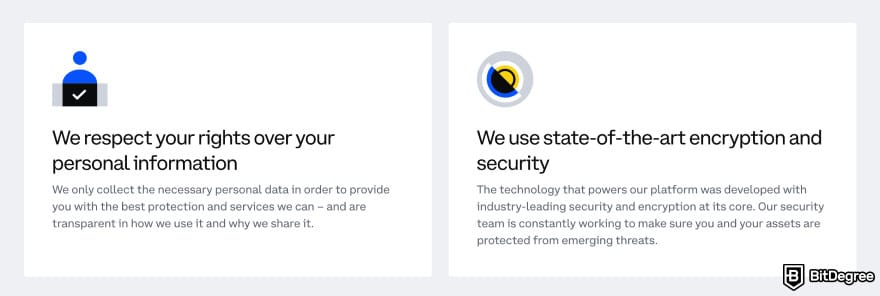 Coinbase review: data protection measures.