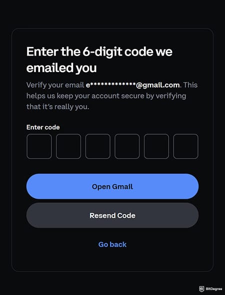 Coinbase review: verify your email.