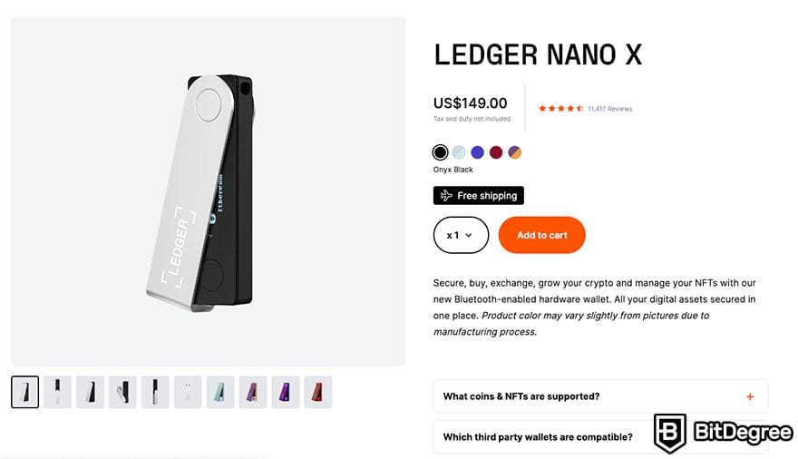 Hardware crypto wallet: Ledger Nano X. Hardware crypto wallet: Ledger Nano X.