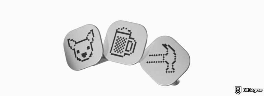 Ledger Nano Gen5 review: badges with a dog, hammer, and a pint images.