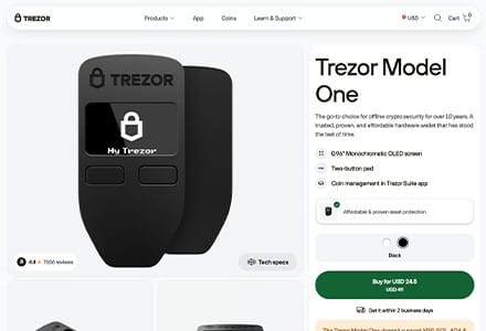 Trezor One - The Original Hardware Wallet With Good Price & Quality Ratio